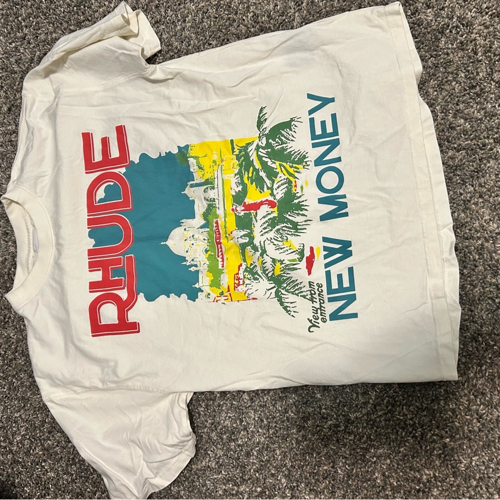 Rhude New Money Graphic Tee - White